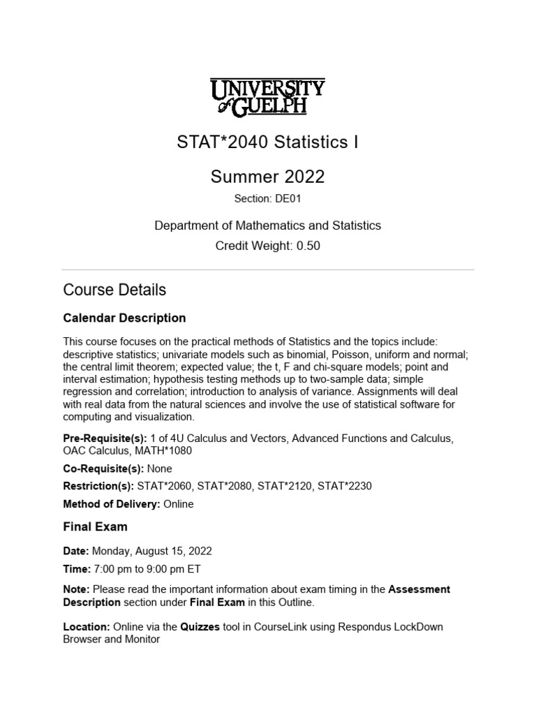 Online Statistics I Course Overview | PDF | Statistics | Copyright