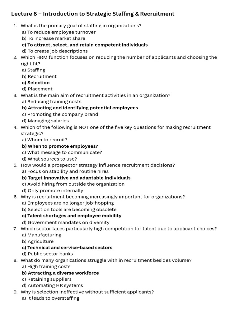 Strategic Staffing and Recruitment Insights | PDF | Recruitment ...