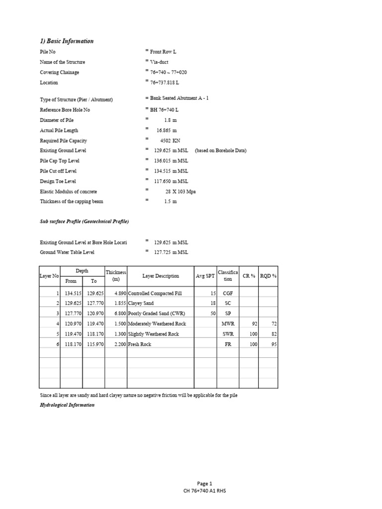 Pile Capacity and Settlement Analysis | PDF | Borehole | Mechanical ...