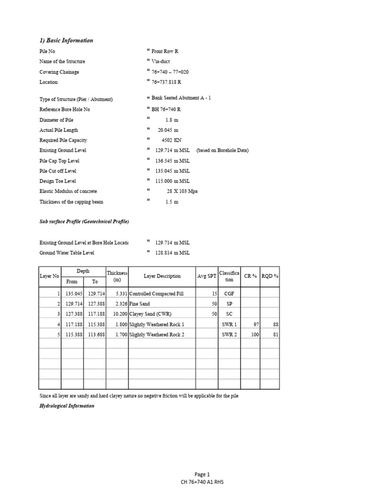 Pile Capacity and Settlement Analysis | PDF | Borehole | Mechanical ...