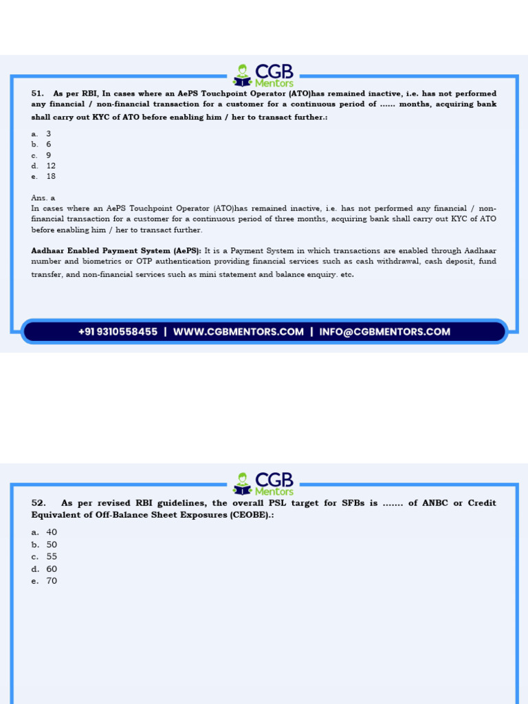 RBI Guidelines on KYC and PSL Targets | PDF | Reserve Bank Of India | Banks