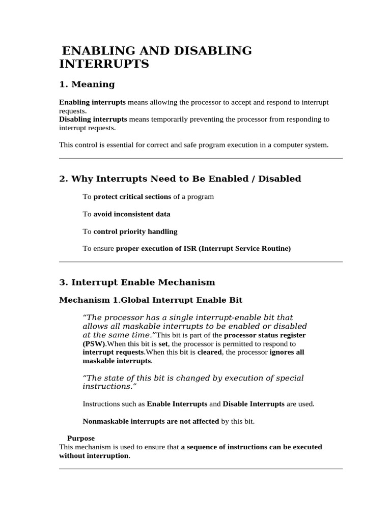 Managing Interrupts in Computer Systems | PDF | Central Processing Unit ...