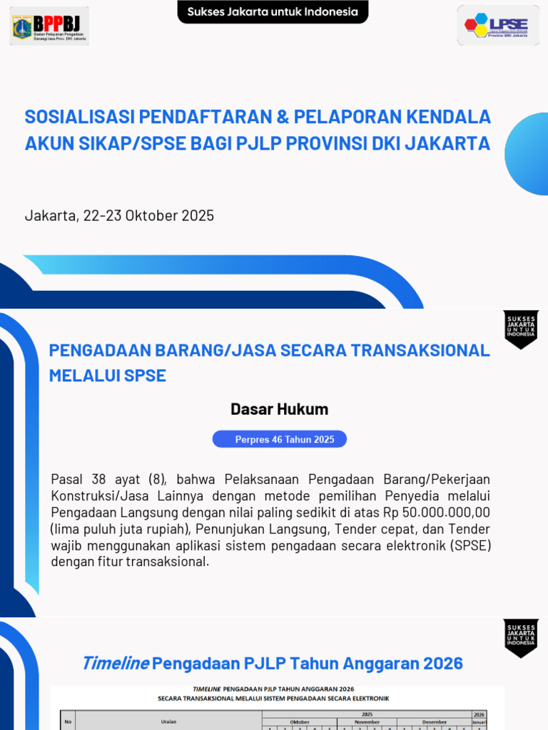 Panduan Pendaftaran Akun SIKAP/SPSE PJLP | PDF