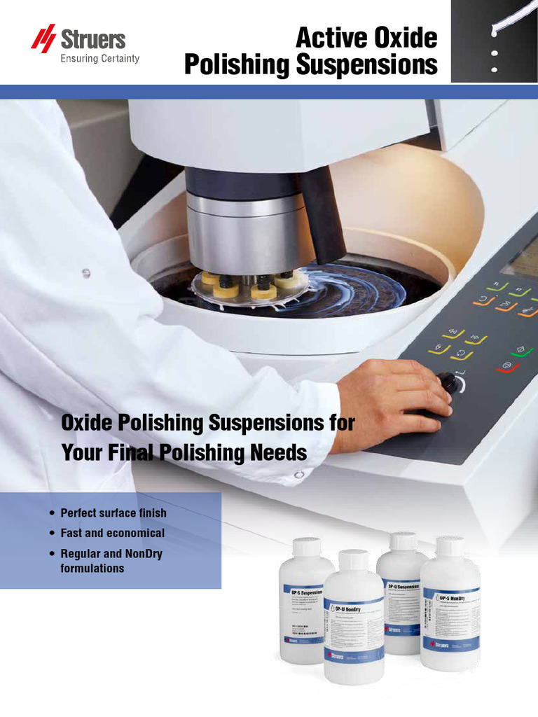 Active Oxide Polishing Suspensions Guide | PDF | Abrasive | Metals