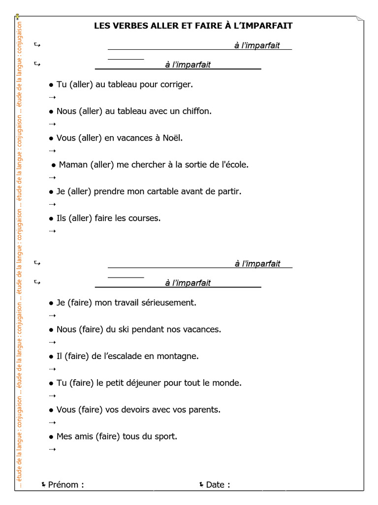 Conjugaison des verbes aller et faire | PDF | Verbe | Conjugaison