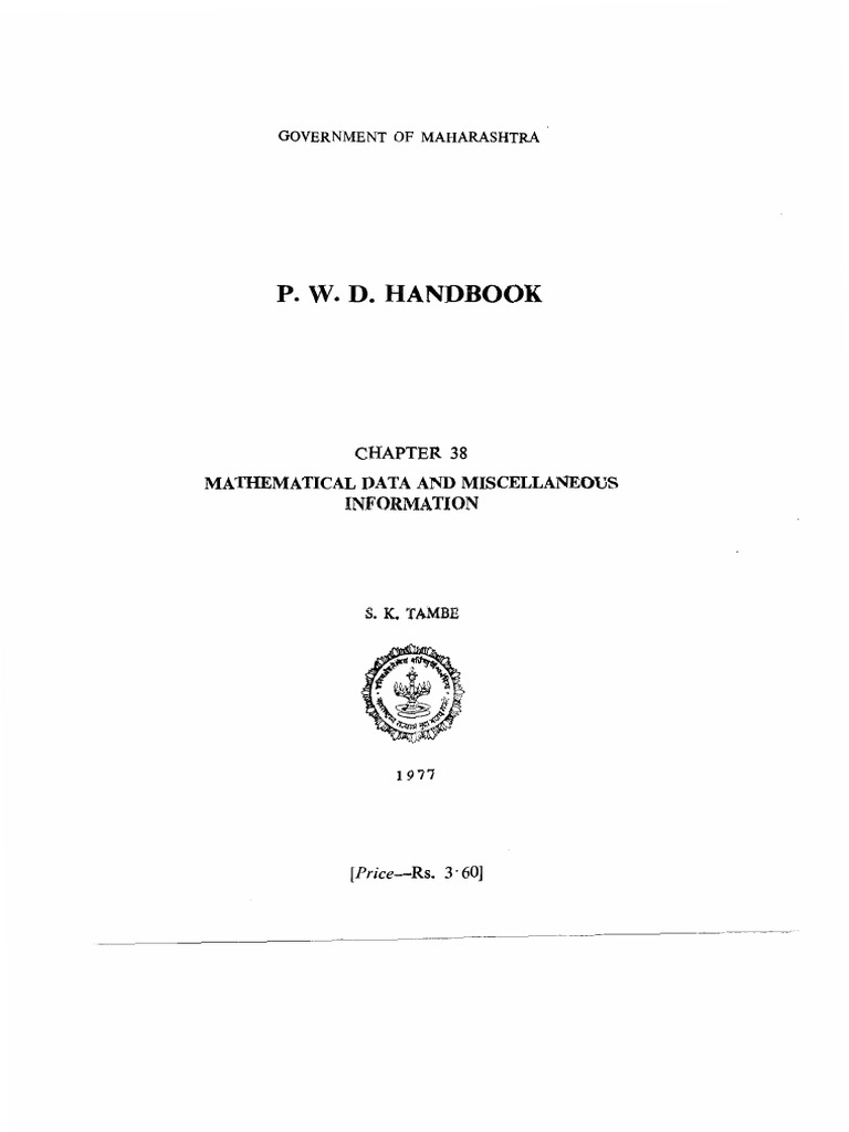 PWD Handbook CH 38 - Mathematical Data | PDF