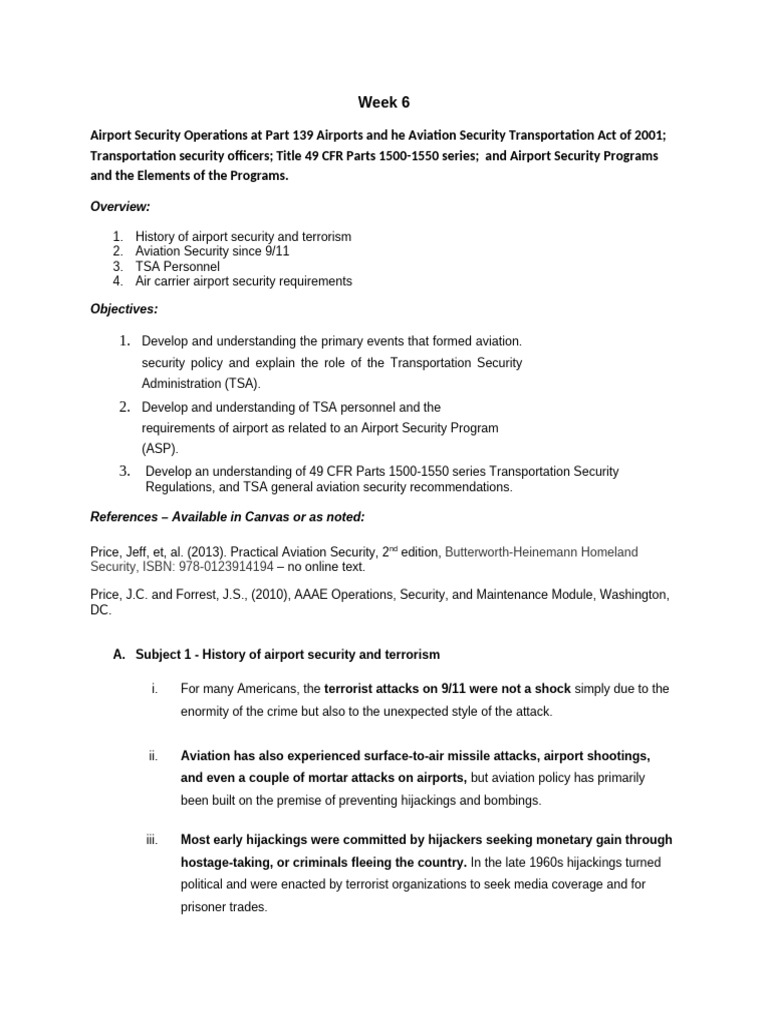Lesson Plan - Week 6-5 | PDF | Airport Security | Transportation ...