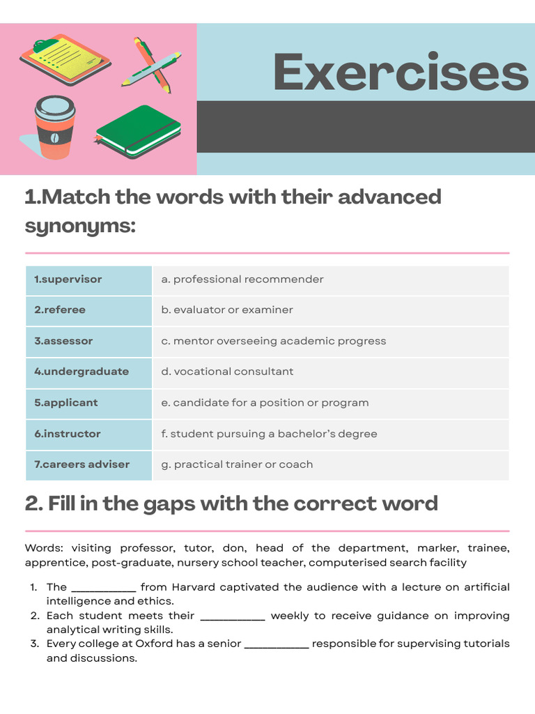 Advanced Academic Vocabulary Exercises | PDF