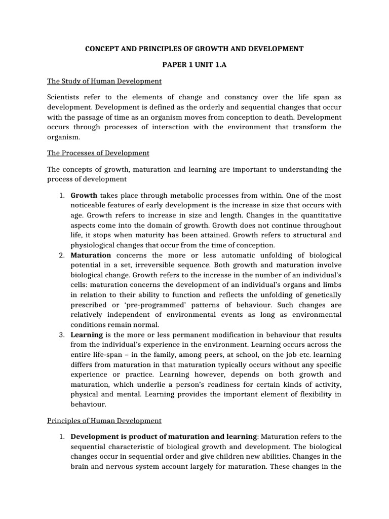 Principles of Human Growth and Development | PDF | Adolescence | Child ...