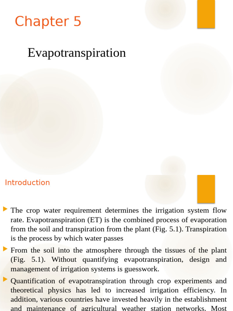 Understanding Evapotranspiration in Irrigation | PDF ...
