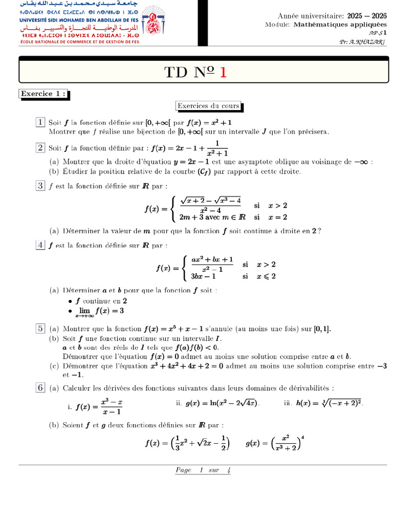 TD1 Maths-1 - 251009 - 203649 | PDF