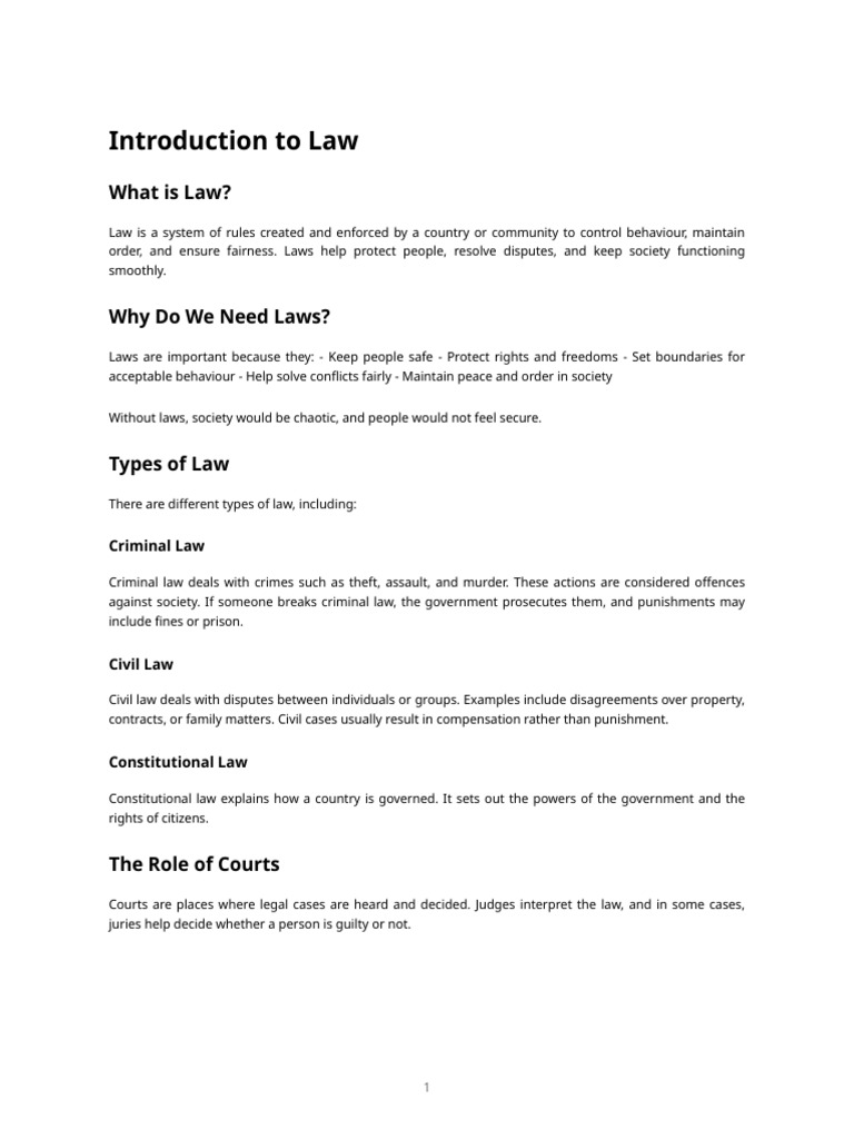 Introduction To Law | PDF
