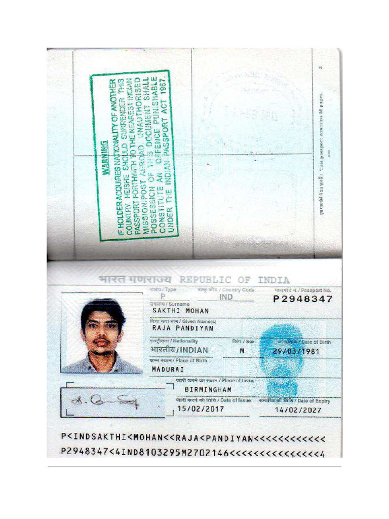 Passport Front | PDF