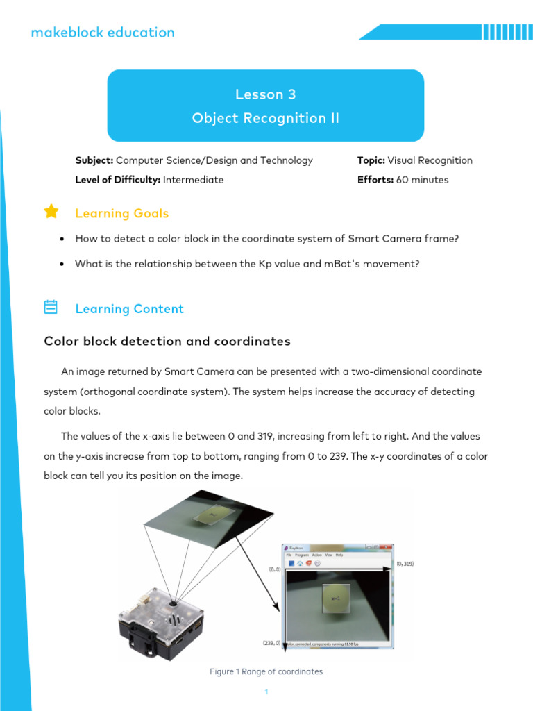 Color Block Detection with mBot | PDF | Cartesian Coordinate System ...