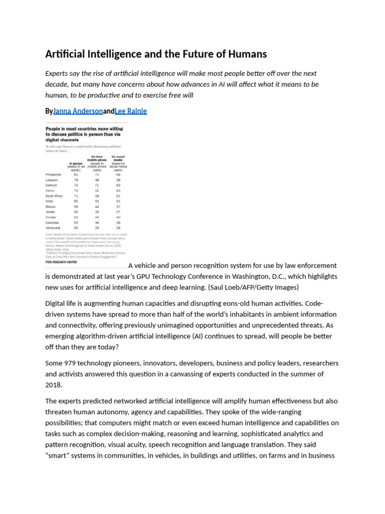 AI's Impact on Humanity by 2030 | PDF | Artificial Intelligence ...
