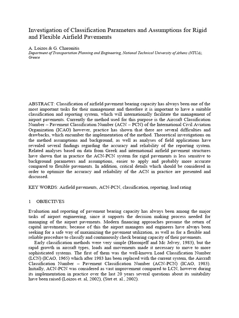Airfield Pavement Classification Analysis | PDF