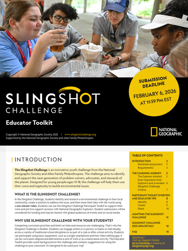Slingshot Challenge Educator Toolkit | PDF | Learning