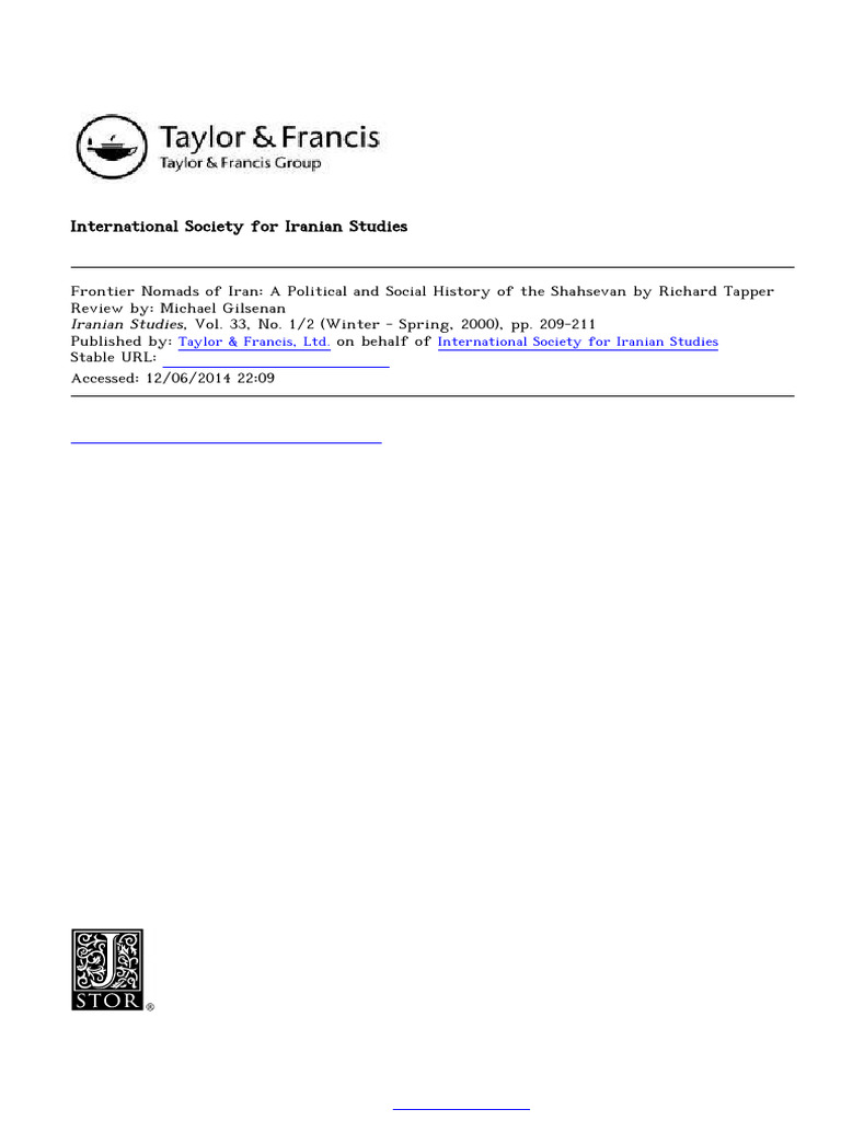 Shahsevan Nomads: History and Identity | PDF