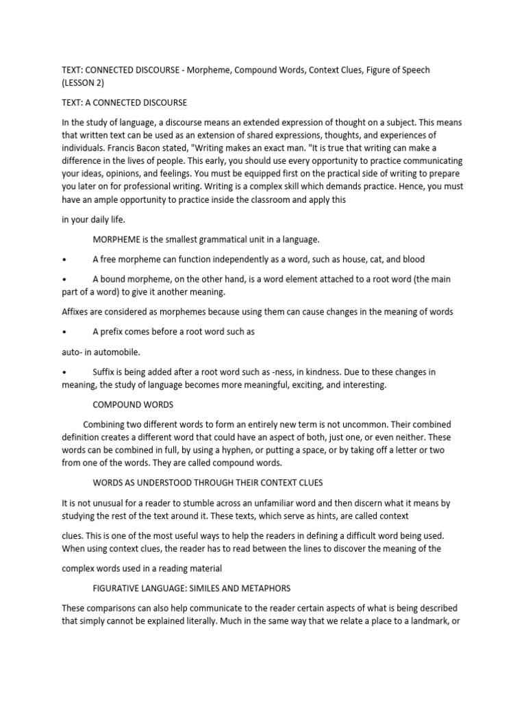 Understanding Connected Discourse | PDF | Word | Communication