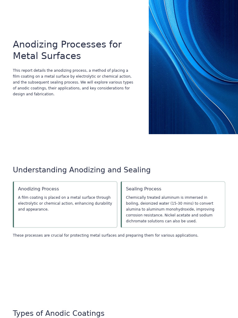 Anodizing Processes For Metal Surfaces | PDF | Corrosion | Materials