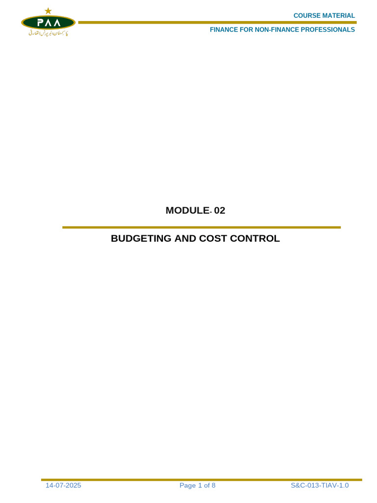 Budgeting and Cost Control Guide | PDF | Budget | Expense