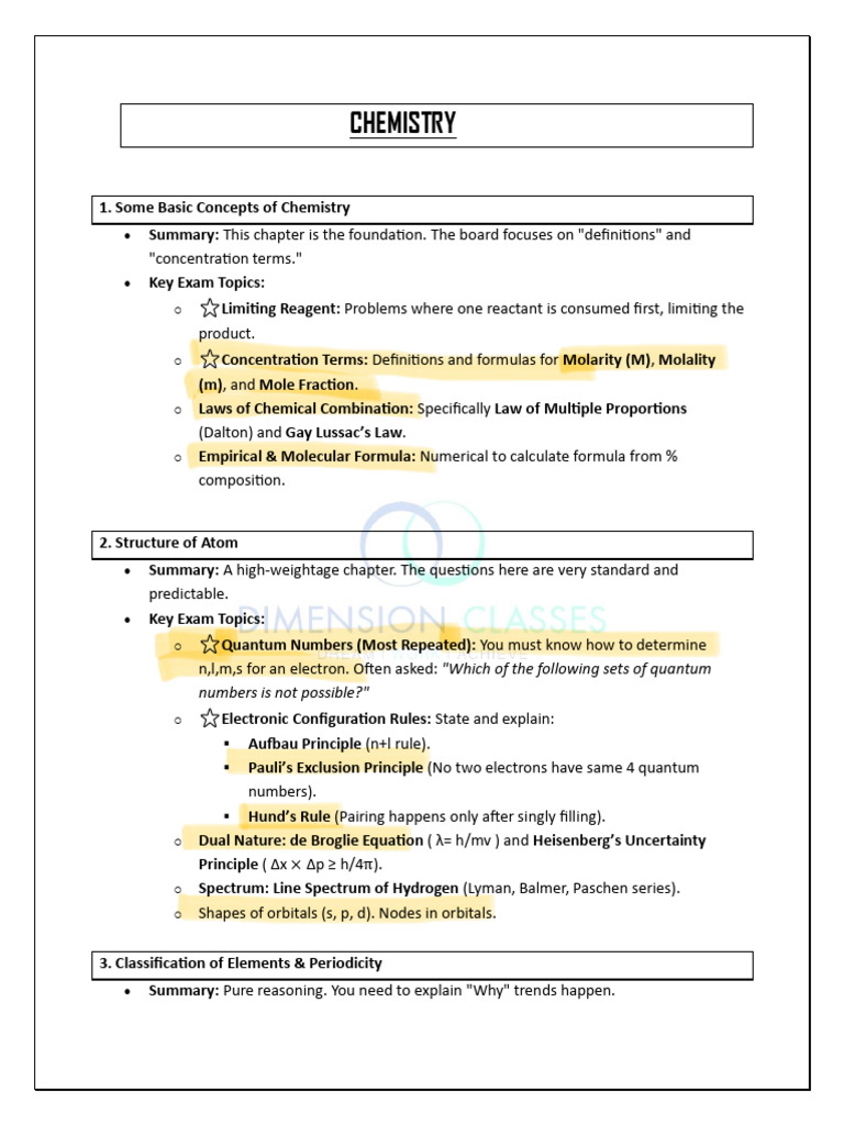 Key Chemistry Concepts for Exams | PDF | Atomic Orbital | Chemistry