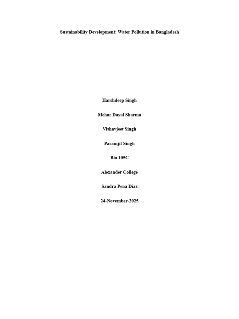 Bio 105C Research Paper | PDF | Water Pollution | Water