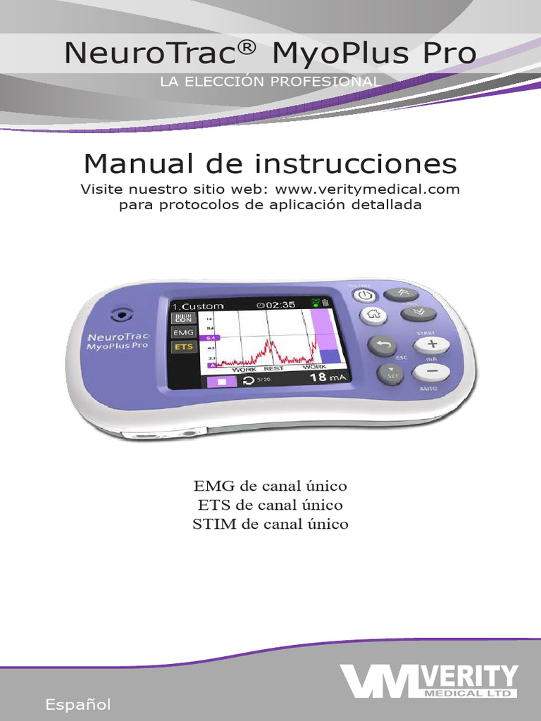 Manual de Usuario NeuroTrac MyoPlus Pro | PDF | Electromiografia ...