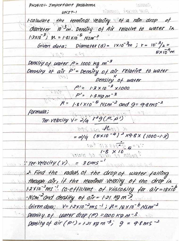 Ph25c01 Important Problems | PDF