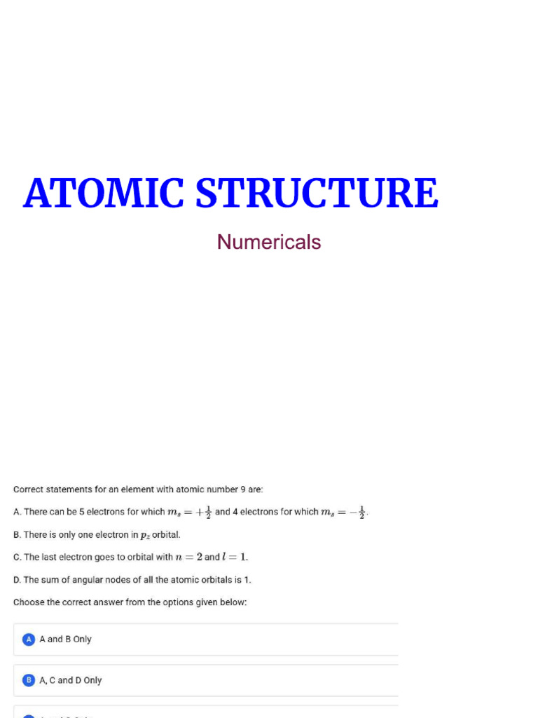 Atomic Structure | PDF