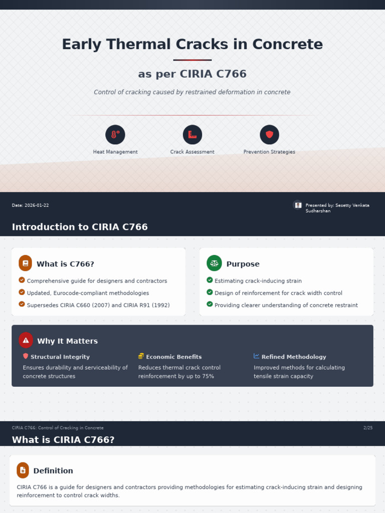 CIRIA C766: Early Thermal Cracking Control | PDF | Concrete | Cement