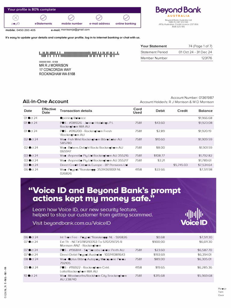 Complete Your Beyond Bank Profile | PDF | Debit Card | Visa Inc.