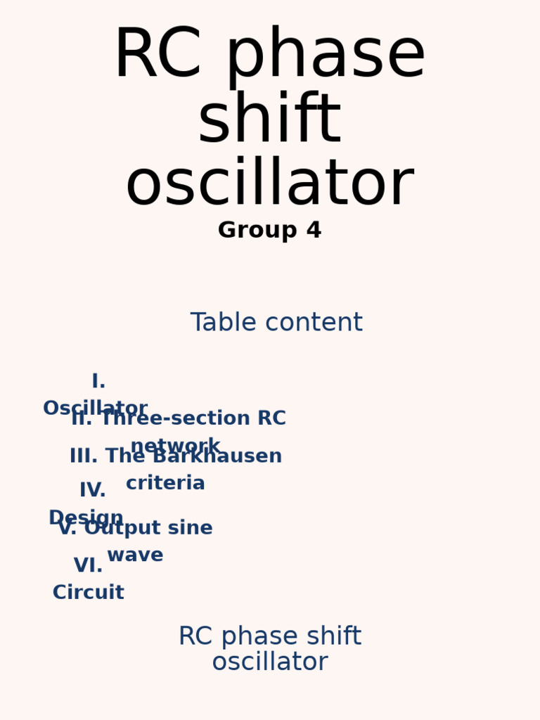 RC Phase Shift Oscillator Design Guide | PDF
