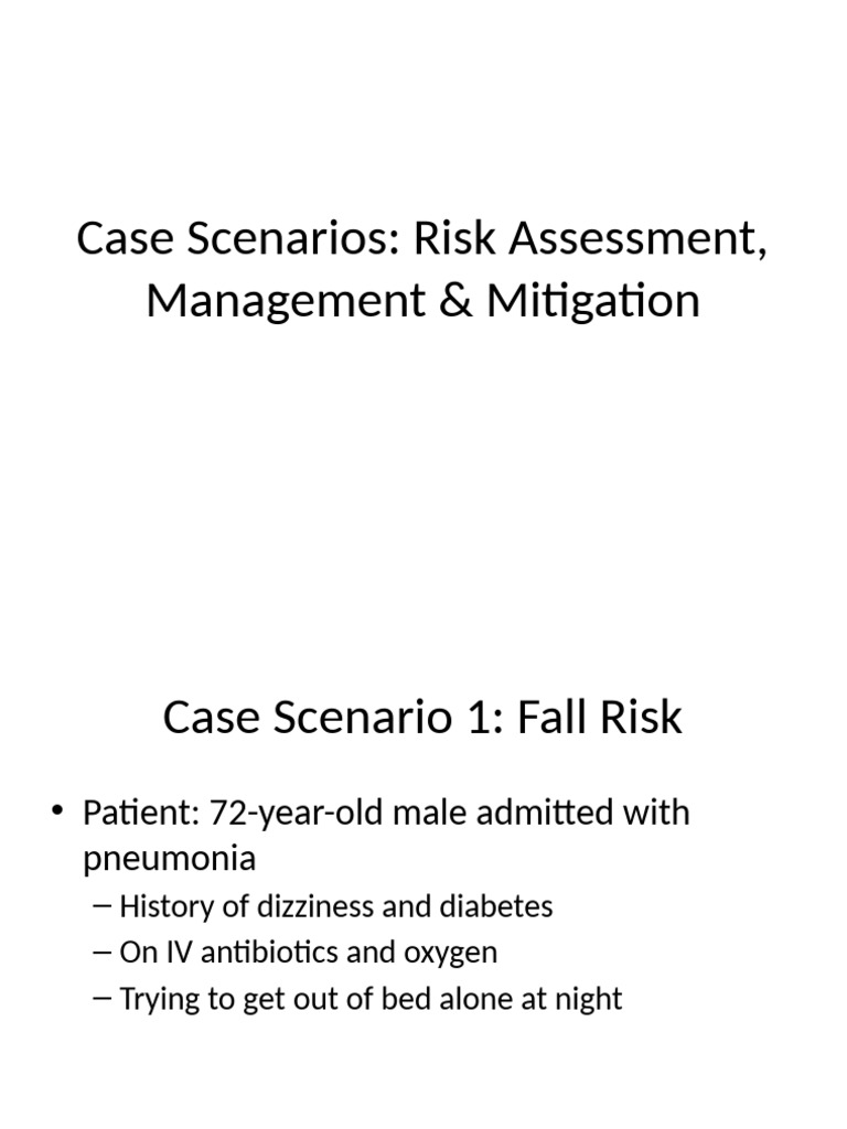 Risk Assessment in Patient Safety Scenarios | PDF | Medicine | Clinical ...