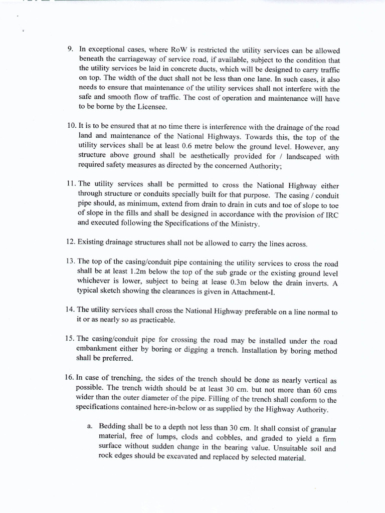Utility Services Installation Guidelines | PDF | Road | Traffic