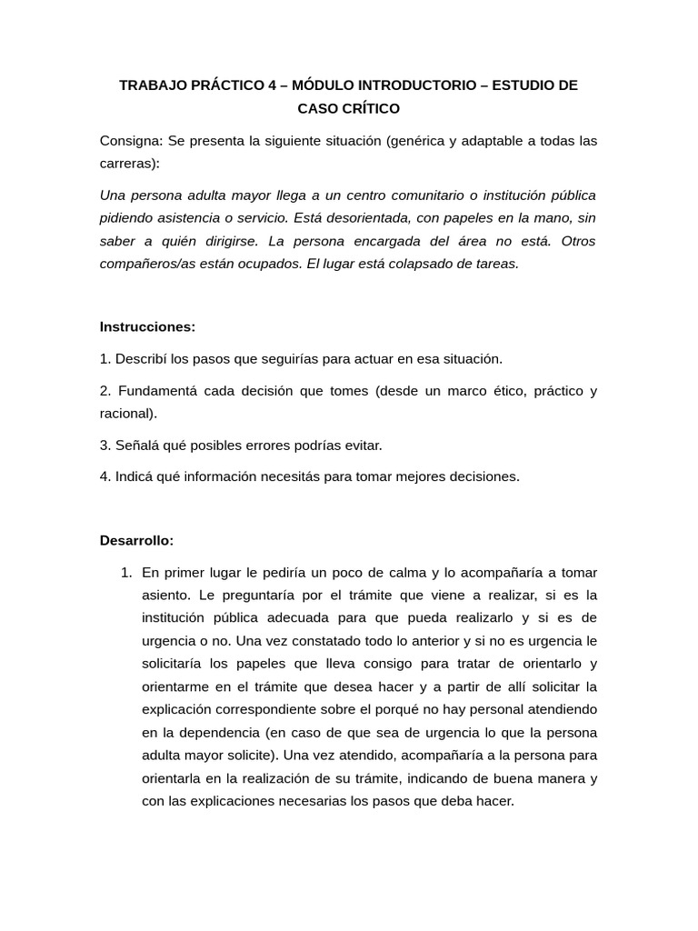 TRABAJO PRÁCTICO 4 Modulo Introductorio | PDF