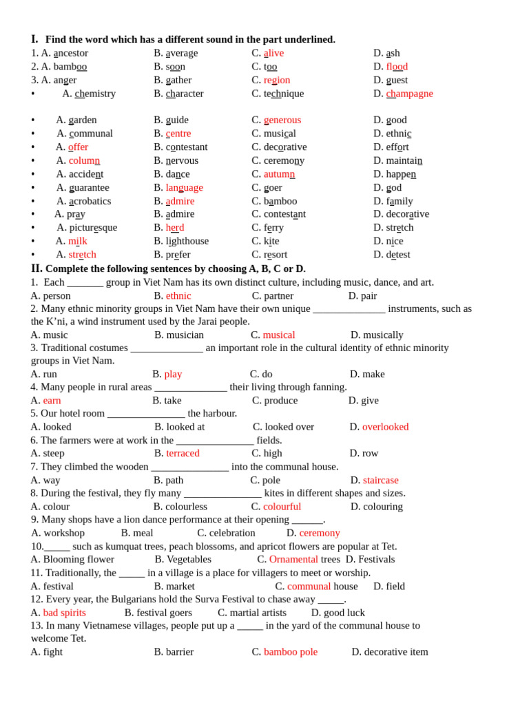 Different Sounds and Sentence Completion Exercises | PDF