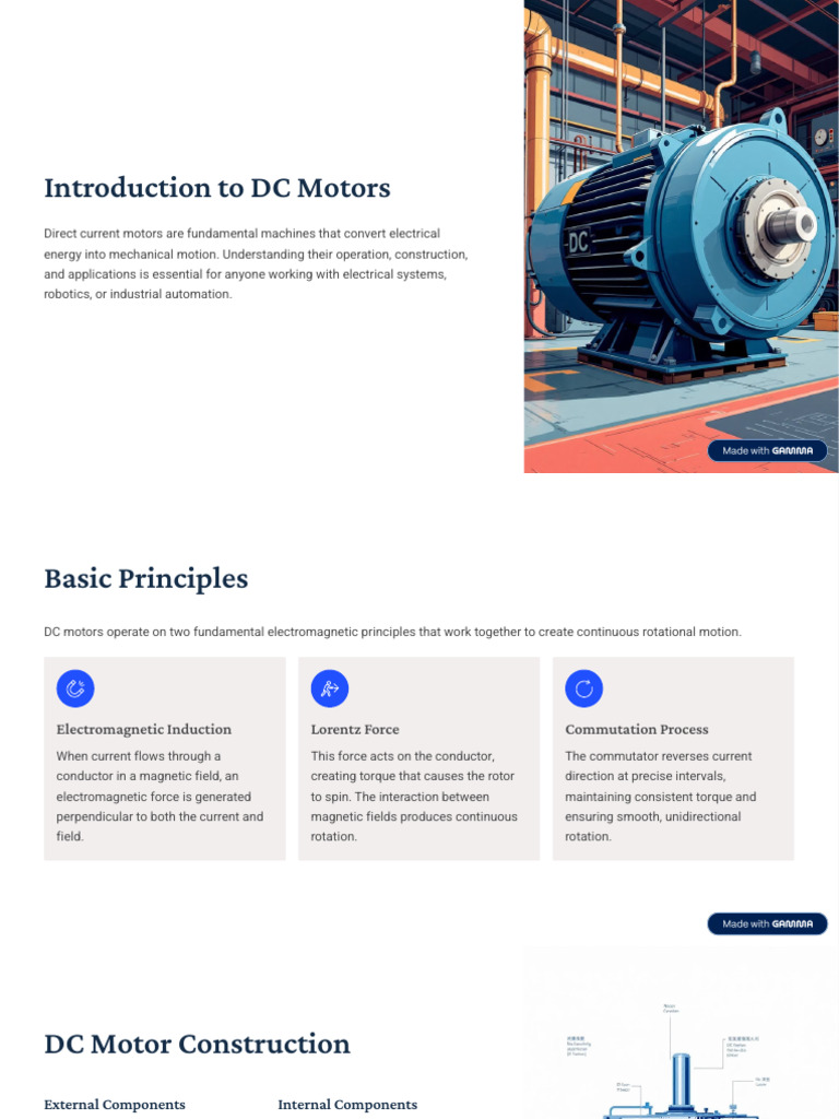 Understanding DC Motors: Principles & Types | PDF | Electric Motor ...