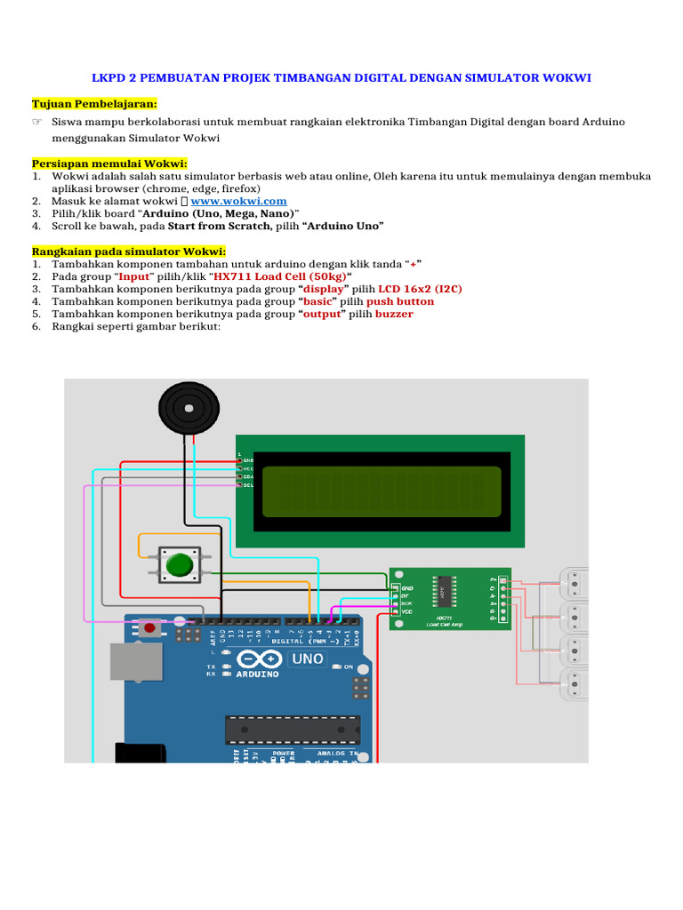 Proyek Timbangan Digital dengan Wokwi | PDF