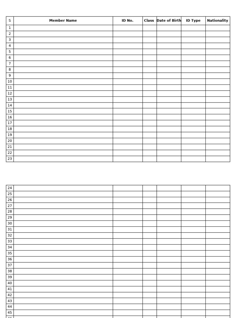 Member Information Data Sheet | PDF
