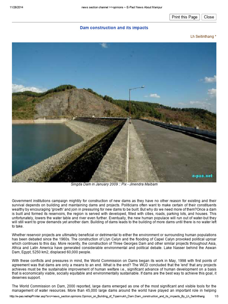 Dam Construction and Its Impacts | PDF | River | Reservoir