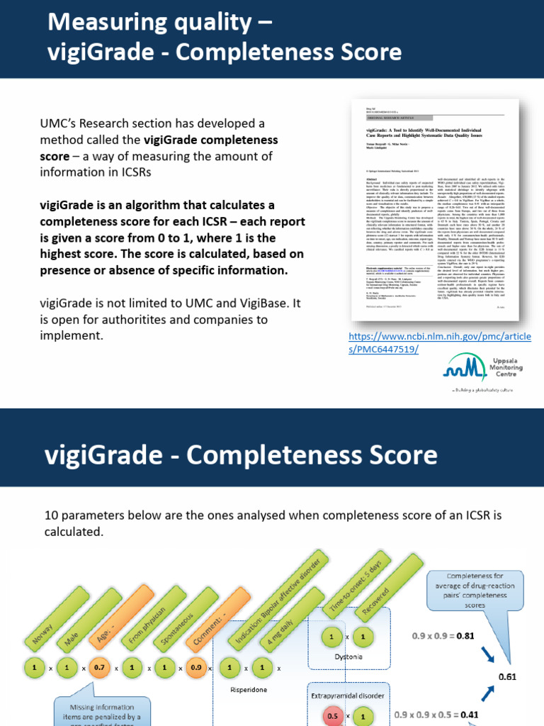 vigiGrade Completeness Score Explained | PDF