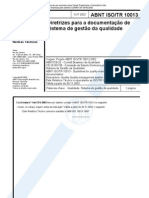 4035848 NBR 10013 ABNT ISO TR 10013 Diretrizes Para a Documentacao de Sistema de Gestao Da Qualidade