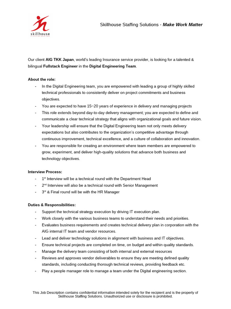 AIGTKK Fullstack Engineer Digital Engineering (JR2503765 JG22 JG23 ...