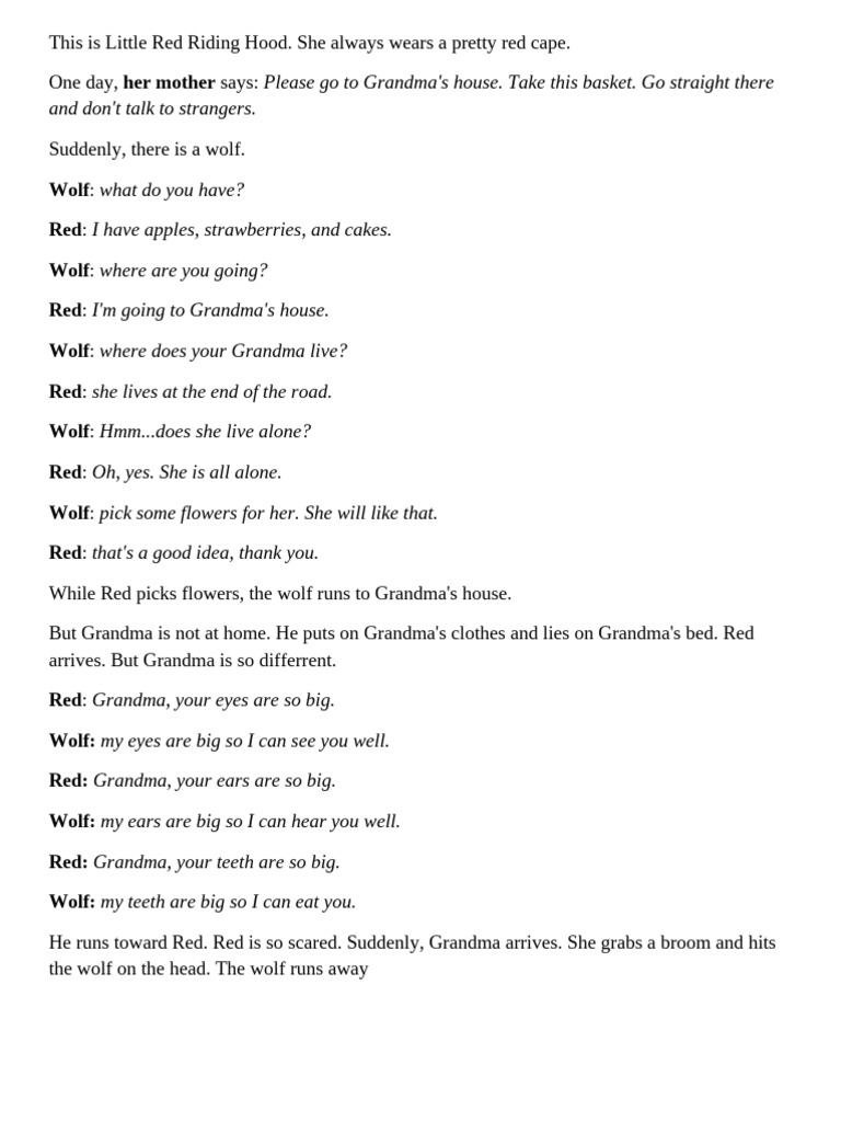 Little Red Riding Hood's Adventure | PDF