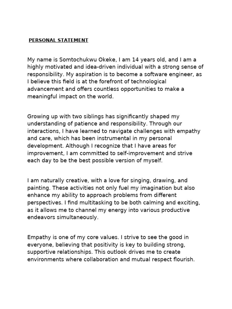 Personal Statement | PDF