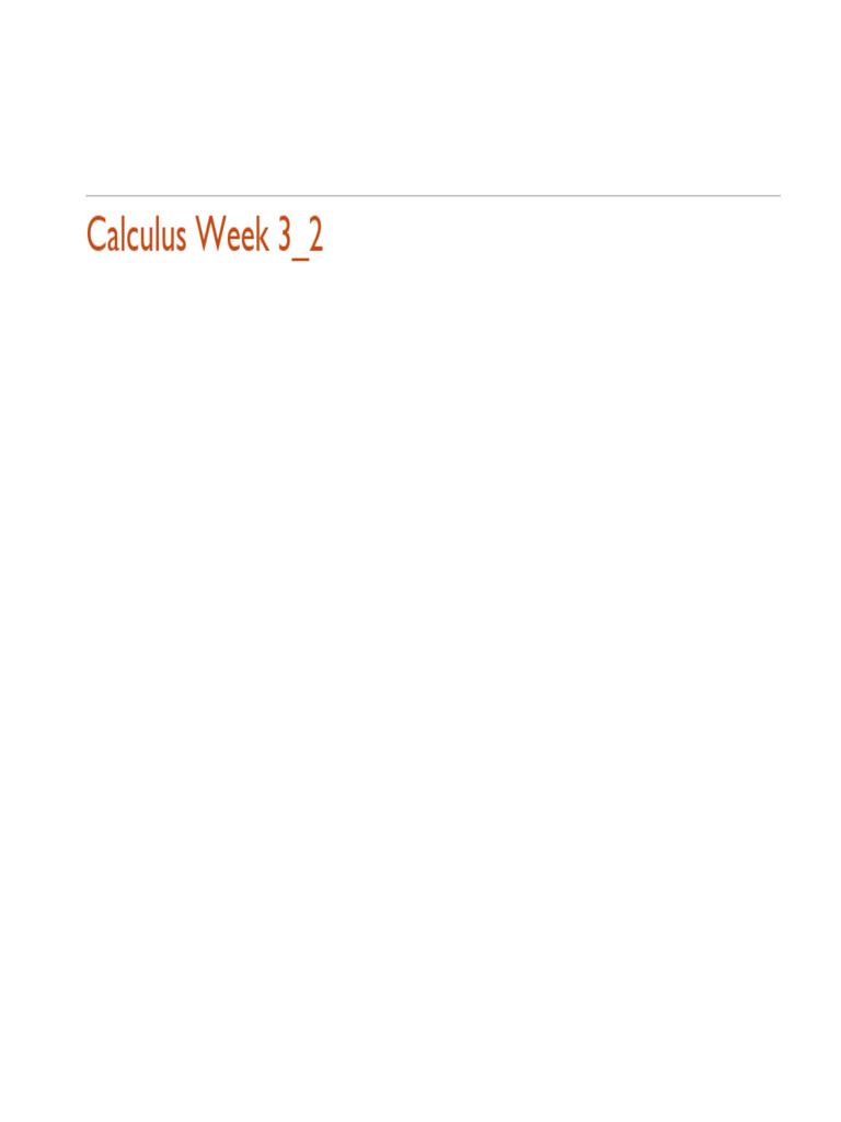 Calculus Week 3 2 | PDF