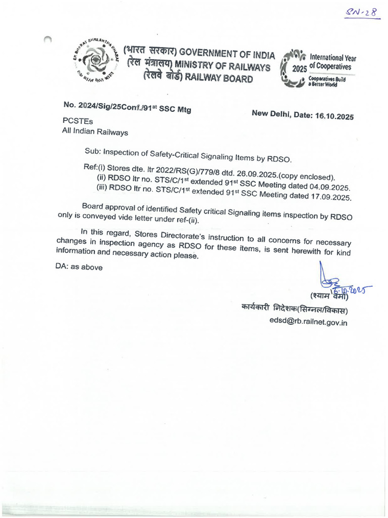 RDSO Inspection Items List 2025 | PDF | Relay | Rechargeable Battery