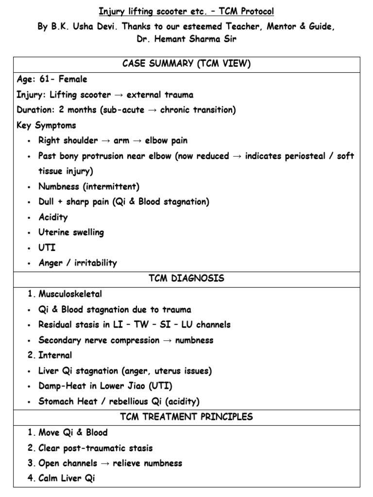 TCM Protocol for Shoulder Injury Recovery | PDF | Traditional Chinese ...