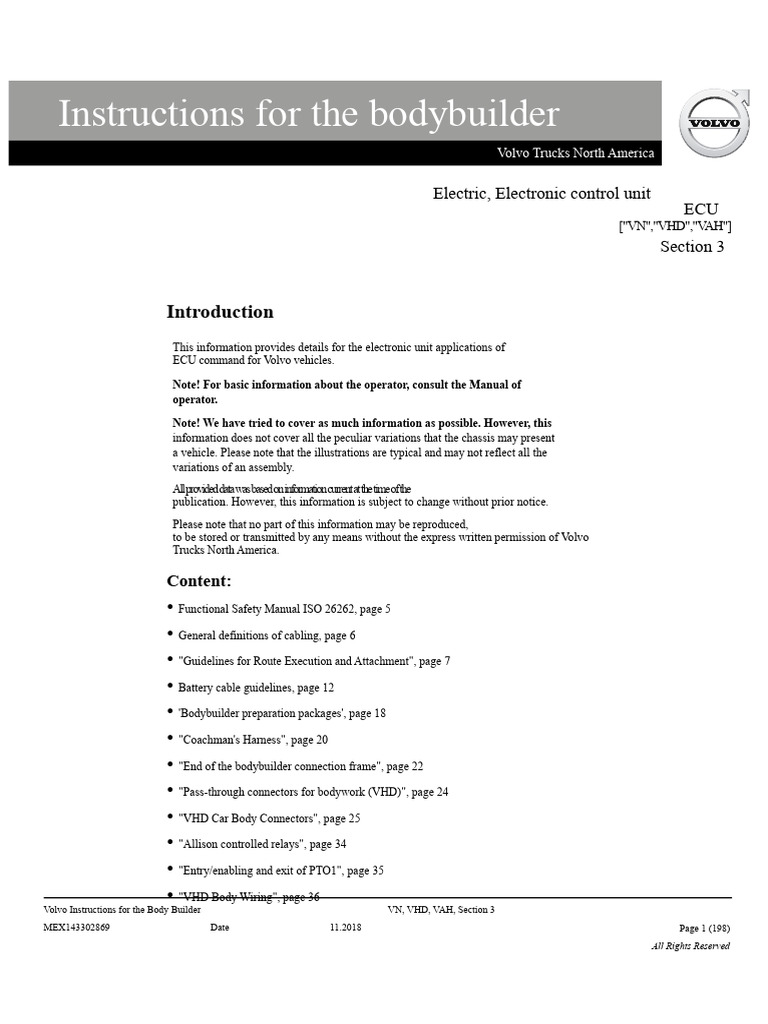 Volvo ECU Bodybuilder Instructions | PDF | Electrical Connector | Screw